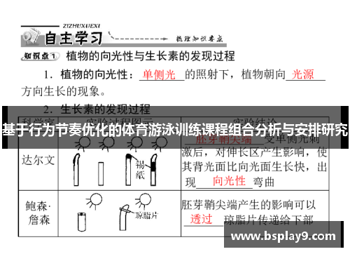 基于行为节奏优化的体育游泳训练课程组合分析与安排研究